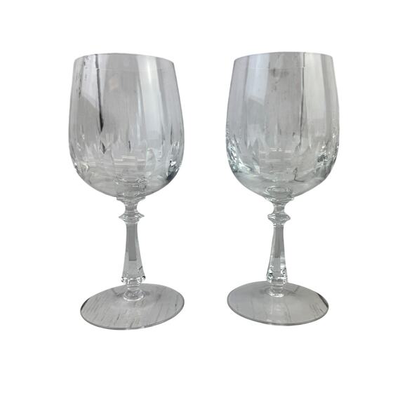 2- VTG 70’s Tivoli by Gorham Crystal 7” Water Goblet Glass Discontinued - Picture 1 of 16